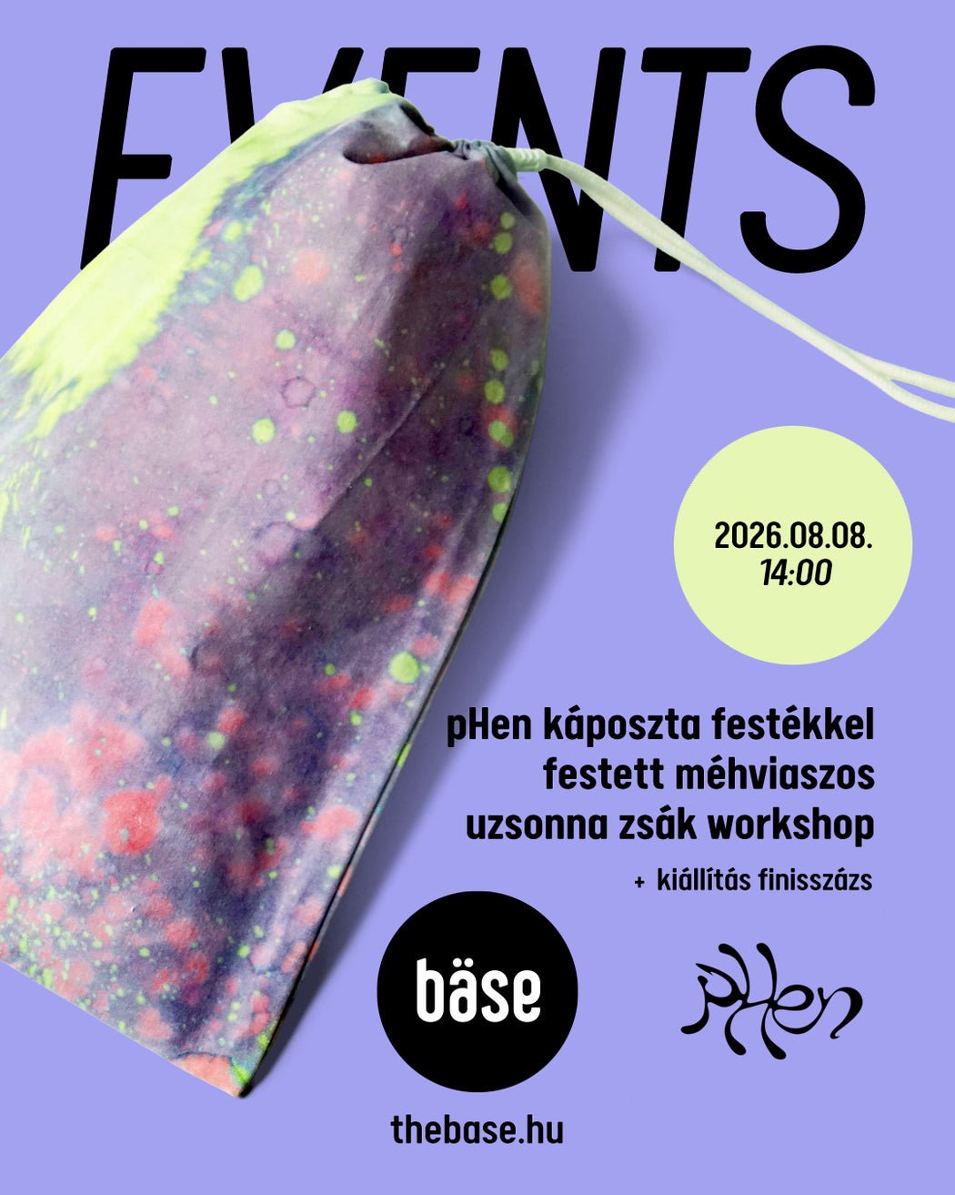 pHen káposzta festékkel festett méhviaszos uzsonna zsák workshop